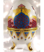 HAUNTED ANTIQUE PORCELAIN EGG BOX  IMPERIAL EGG OF 1000 DOORS LIGHT MAGICK - $494.77