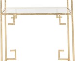 Safavieh Home Collection Berdine Gold Glass Top Greek Key Table - £258.52 GBP