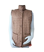 Lands End Reversible Vest Womens M Brown Plaid Diamond Primaloft Quilted... - €23,89 EUR