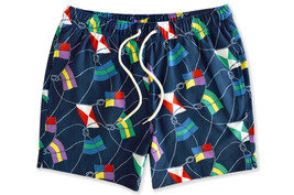 Brooks Brothers Men&#39;s Navy Flags 5&quot; Inseam  Swim Trunk Shorts, M Medium ... - £69.87 GBP