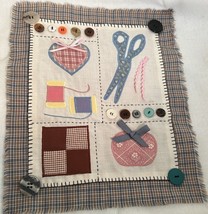Sewing Sampler Appliques Buttons Sewing Cute for Framing - £9.34 GBP