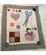 Sewing Sampler Appliques Buttons Sewing Cute for Framing - $224.85 MXN