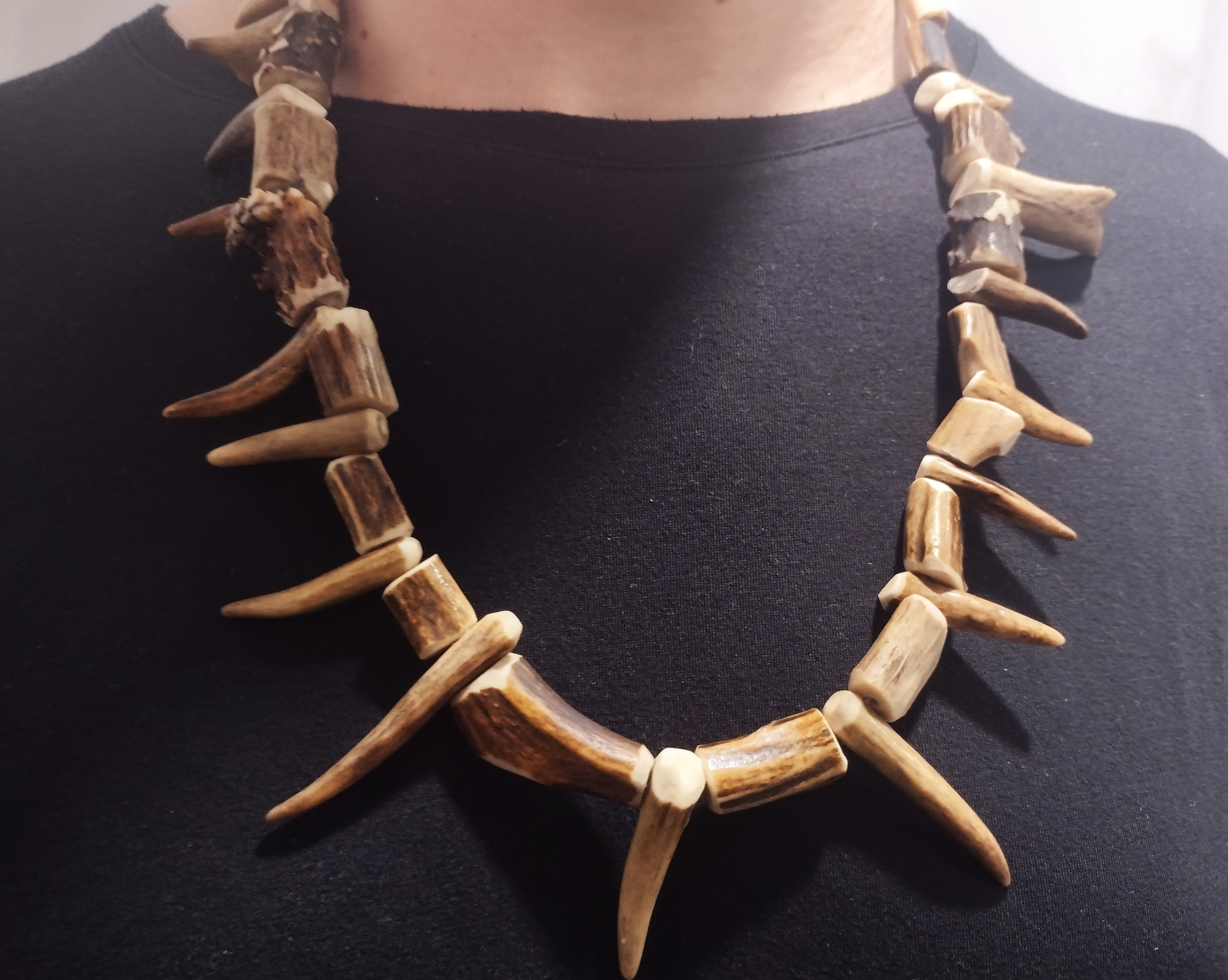 Primary image for Deer Antler Necklace, Antler and Wood Necklace,Ancient Necklace, Slavic Necklace