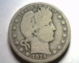 1916 Barber Quarter Dollar Good / Very Good G/VG Nice Original Coin Bobs Coins - $14.00