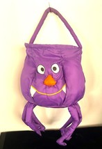 Vintage Purple Spider Trick or Treat Padded Bucket 16&quot; Tall 8 Legs Happy... - $277.80 MXN