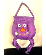 Vintage Purple Spider Trick or Treat Padded Bucket 16&quot; Tall 8 Legs Happy... - $277.80 MXN