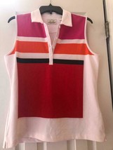 NWT Ladies EP PRO Colorblock Sleeveless Golf Shirt - size Large RED HOTS - £23.42 GBP