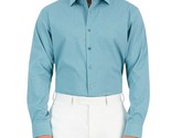 Alfani Mens Regular Fit Stain Resistant Geo Print Dress Shirt Teal 15-15... - $19.99