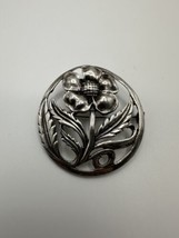 Large Vintage Sterling Silver Flower Brooch Signed MC 2&quot; BB5 - $43.79