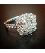 2.50 Ct Cushion Cut Diamond 10K White Gold Finish Halo Womens Engagement... - $1,338.11 MXN