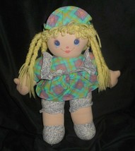 14" Vintage Tb Trading Baby Girl Blonde Doll W/ Dress Stuffed Animal Plush Toy - $33.25