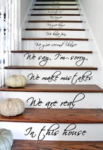 (30" X 55") Vinyl Stairs Decal Quote in This House We Are Family We Love Do / In - £40.08 GBP