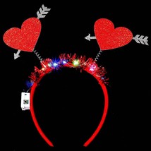 Valentine&#39;s Day Headband Light Up Heart Headband Love Heart Hairband LED Glowing - £16.10 GBP