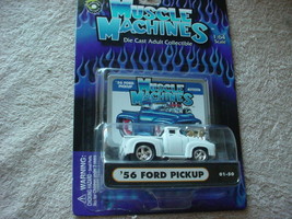 MUSCLE MACHINES &#39;56 FORD PICKUP 01-50 WHITE MIP FREE USA SHIPPING - $11.29