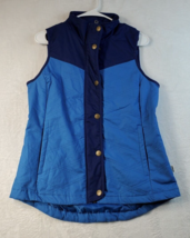 Magellan Vest Womens Size Medium Blue Cotton Sleeveless Pockets Logo Full Zipper - £12.38 GBP