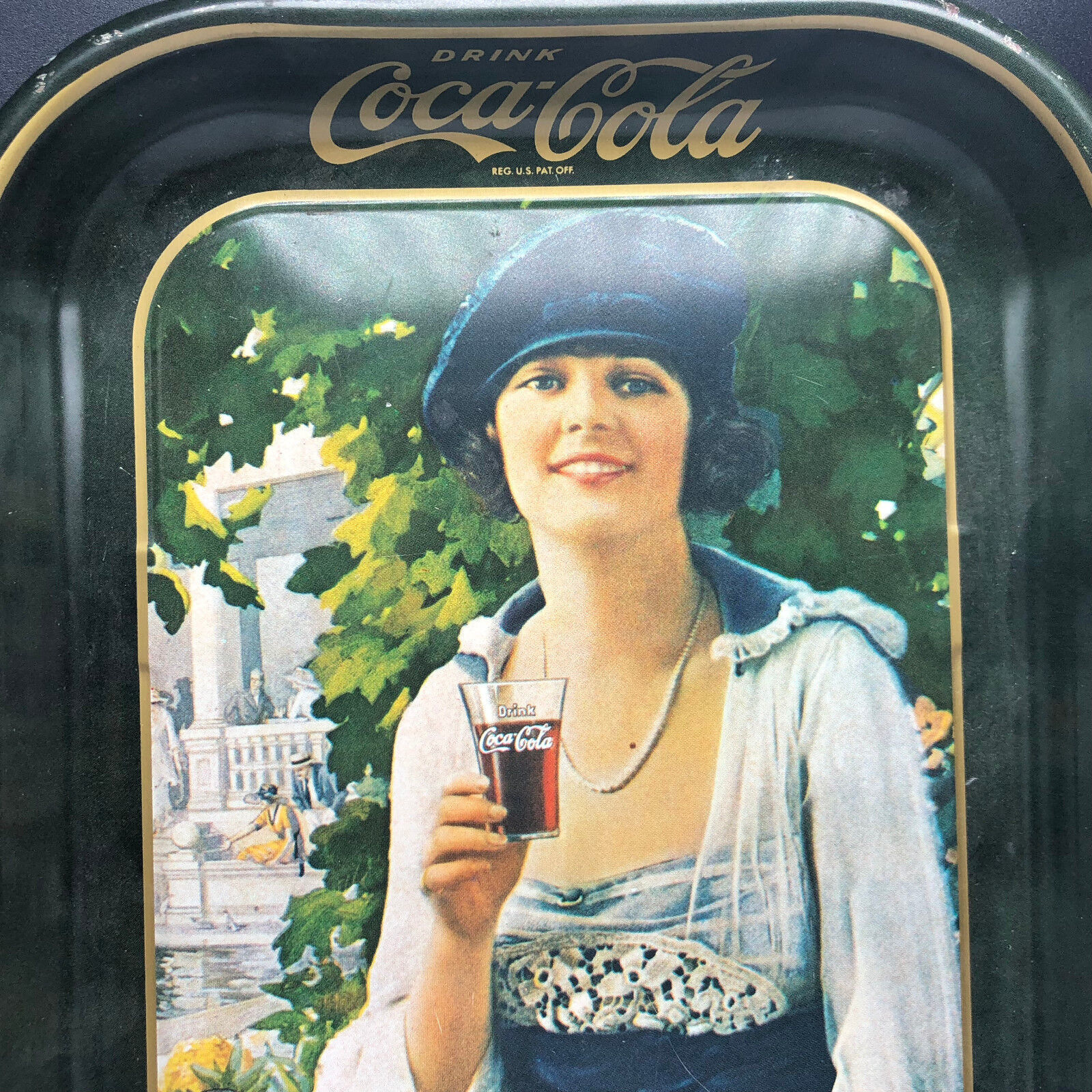 Primary image for 1973 COCA COLA TIN TRAY coke soda pop vintage advertising memorabilia from 1921