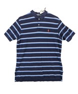 Vtg Polo by Ralph Lauren Men&#39;s L Blue Navy Striped Polo Shirt Orange Pon... - $372.06 MXN