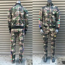 Men&#39;s Hudson Green Military Camouflage Fashion Tracksuit - $150.00