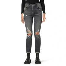 Women&#39;s Hudson Gray Thalia Straight Ankle Roll Cuff Distressed Jeans Siz... - £28.30 GBP