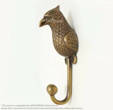 Solid Brass Eagle Falcon Bird Animal Hook - Vintage Strong Wall Coat Hat... - £27.94 GBP