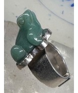 Vintage Frog ring Sajen Jade size 6 sterling silver women - $245.52