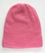 light pink slouchy mohair beanie, mohair hat, size M, handmade - £9.15 GBP