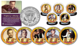 ELVIS PRESLEY - LIFE &amp; TIMES of ELVIS JFK Half Dollar U.S. 5-Coin Set  L... - £22.33 GBP