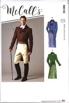 McCalls M8135 Mens 38 to 44 Historical Tailcoat Frock Coat Costume Pattern - £13.52 GBP