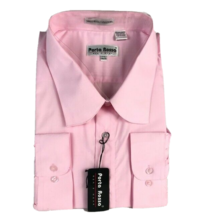 Porta Rossa Men&#39;s Pink Dress Shirt Convertible Cuff with Pocket Size 21.... - £15.93 GBP