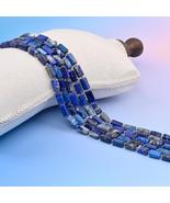 Natural Lapis Faceted Tube Beads, Bead Size 12x8mm Lapis Gemstone Cylind... - $6.87+