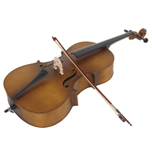 4/4 Acoustic Cello Case Bow Rosin Wood Color - £234.97 GBP