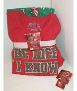 Christmas Pajama Set BE NICE I KNOW SANTA Size SMALL Womens NEW Santas 2... - €25,27 EUR