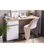 Oak and White Gloss Desk - £147.34 GBP