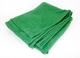 Cozy Polyester Fleece Blanket, 50&quot; x 64&quot;, Hemmed Borders, Emerald Green,... - £7.65 GBP