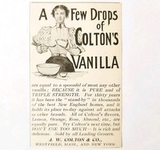 Colton Vanilla Extract Flavoring 1897 Advertisement Victorian Baking ADB... - $19.99