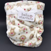 Baby Starters Blanket Sock Monkey Single Layer New With Tags - £33.64 GBP