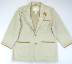 READ Orvis Safari Hunting Canvas Jacket Fishing Leather Trim Elbow Patch - $29.39