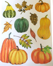 Window Clings Thanksgiving Fall Autumn Harvest Gourds Pumpkins Leaves Pi... - $14.67