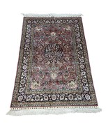 Handmade Vintage Chinese Qum Style Silk Rug 3&#39; x 4.5&#39; (92cm x 139cm) 197... - $1,817.09 CAD