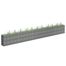 vidaXL Large Steel Gabion Raised Bed with Galvanized Finish, 48x24x6 - $538.99 CAD