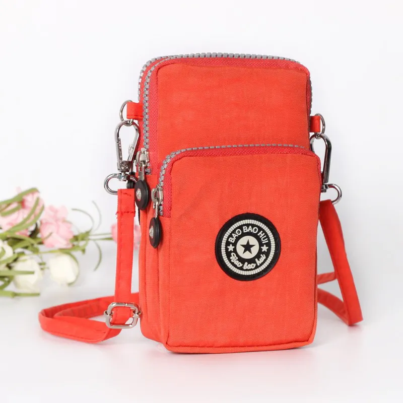Women Shoulder Bag Girl Nylon orange red - £7.18 GBP