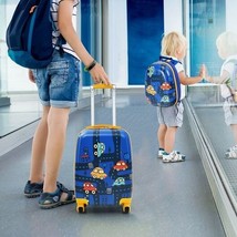 2 Pieces Kids Luggage Set with Backpack and Suitcase for Travel - Color: Blue - £90.99 GBP