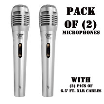 Pack of (2) Pyle PDMIK1 Professional Moving Coil Dynamic Microphone, 6.5 FT XLR - £15.70 GBP