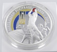 1 Oz Silver Coin 2008 $1 Australia Australian Football 150 Years Proof Coin - £107.88 GBP