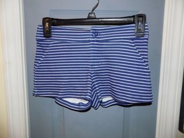 J. Khaki Kids Blue/White Striped Stretch Shorts Size M Girl&#39;s NEW - £16.02 GBP