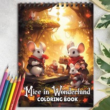 Mice in Wonderland Spiral-Bound Coloring Book for Adult to Stress Relief, Unwind - £16.55 GBP
