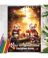 Mice in Wonderland Spiral-Bound Coloring Book for Adult to Stress Relief... - £16.25 GBP