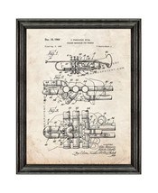 Trumpet Patent Print Old Look with Black Wood Frame - £19.94 GBP+