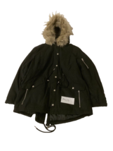 BON PRIX Black Winter Coat with Faux Fur Trimmed Hood UK 24 PLUS Size (ph13) - £48.03 GBP