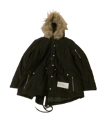 BON PRIX Black Winter Coat with Faux Fur Trimmed Hood UK 24 PLUS Size (p... - £48.11 GBP